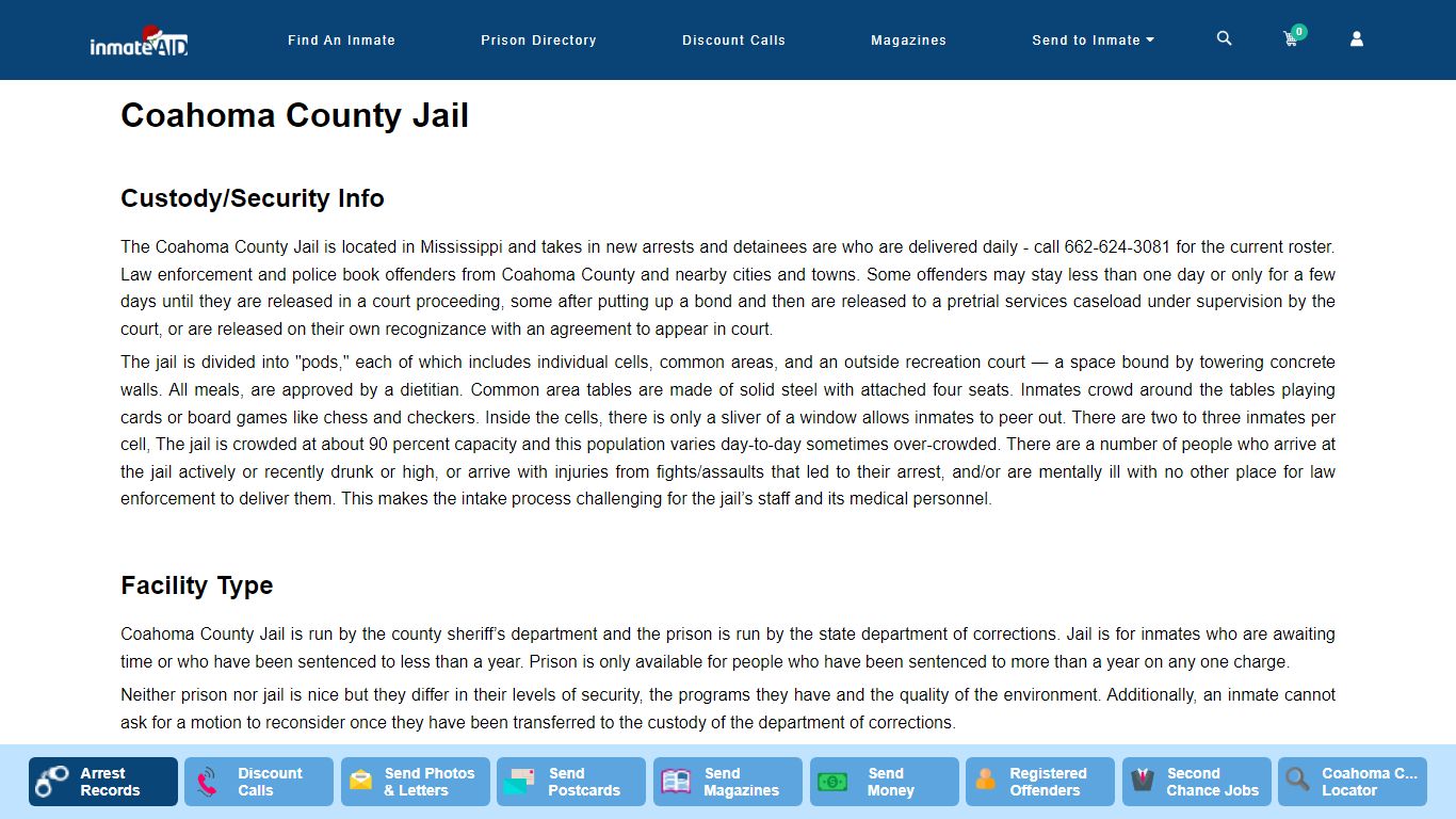 Coahoma County Jail - InmateAid